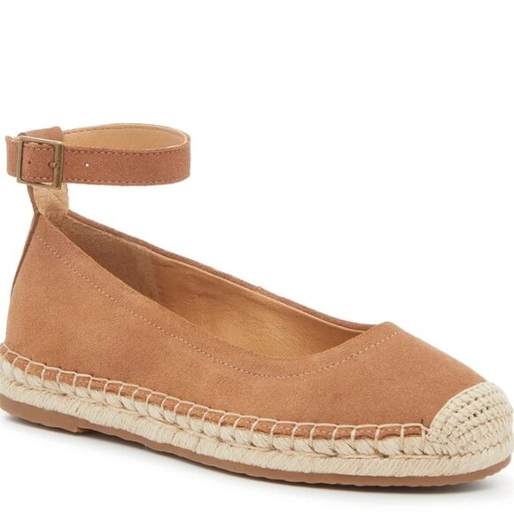 Crown Vintage Brown White Leather Round Cap Toe Espadrille Flats Size 10 - Picture 1 of 8